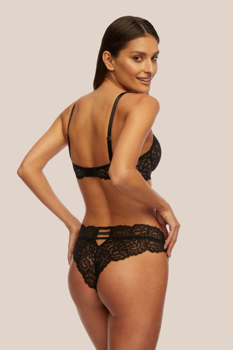 Lace Push-Up Bra With Removable Pads Raven